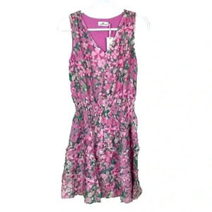 Vineyard Vines Silk Blend Montauk Daisy Peapode Tea Rose Mini Dress Size XS